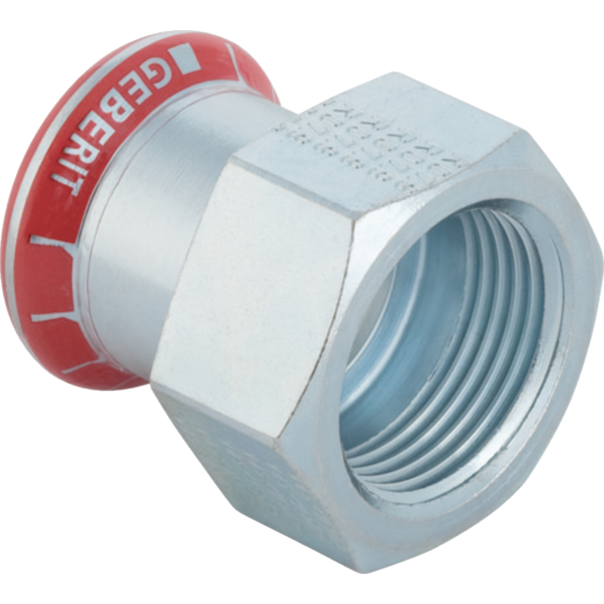 Geberit Mapress C-Stahl Übergang mit IG d15-Rp3/8 verzinkt für Druckluft Rohrleitung und Pneumatik Leitung