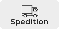 Spedizionslogo, schwarzer LKW auf grauem hintergrund
